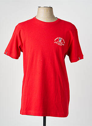 T-shirt broderie manches courtes rouge CAMBERABERO homme