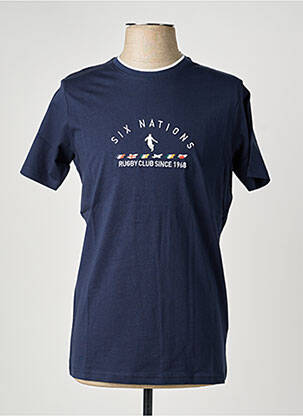 T-shirt broderie manches courtes bleu CAMBERABERO homme