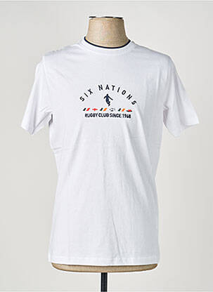 T-shirt broderie manches courtes blanc CAMBERABERO homme