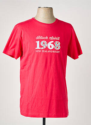 T-shirt broderie manches courtes rose CAMBERABERO homme