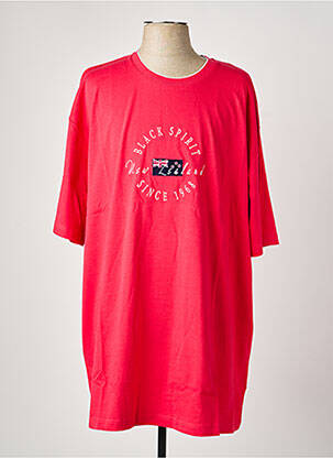 T-shirt broderie manches courtes rose CAMBERABERO homme