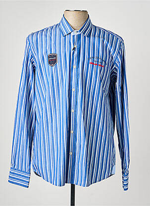 Chemise manches longues poignets boutonnés bleu CAMBERABERO homme