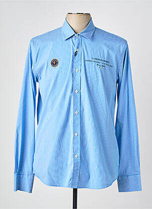 Chemise manches longues poignets boutonnés bleu CAMBERABERO homme
