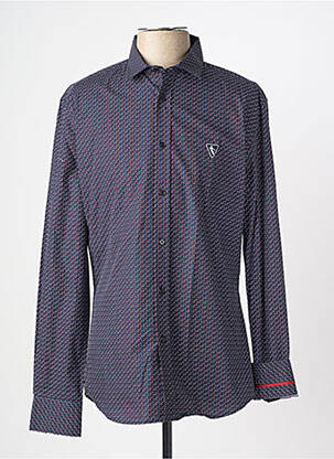 Chemise manches longues imprimé fantaisie bleu CAMBERABERO homme