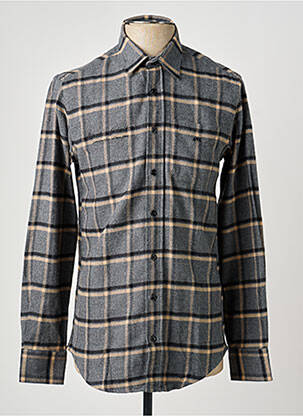 Chemise manches longues poignets boutonnés gris CAMBERABERO homme