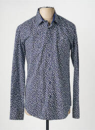 Chemise manches longues coupe cintrée bleu CAMBERABERO homme