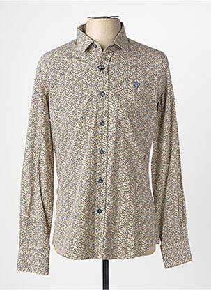 Chemise manches longues imprimé fantaisie jaune CAMBERABERO homme