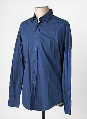 Chemise manches longues poignets boutonnés bleu CAMBERABERO homme