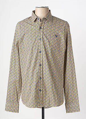 Chemise manches longues imprimé fantaisie jaune CAMBERABERO homme