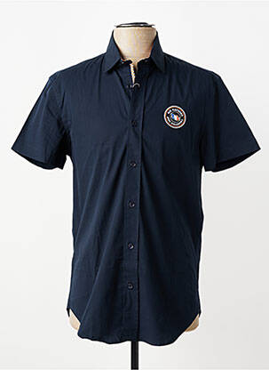 Chemise manches courtes coupe cintrée bleu CAMBERABERO homme