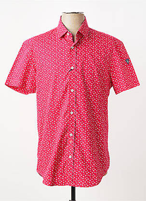 Chemise manches courtes imprimé fantaisie rouge CAMBERABERO homme