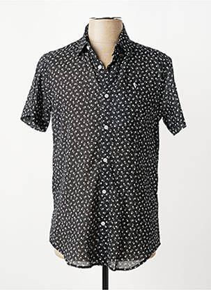 Chemise manches courtes coupe droite noir CAMBERABERO homme