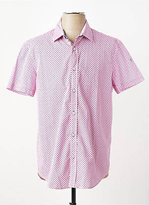Chemise manches courtes coupe cintrée rose CAMBERABERO homme