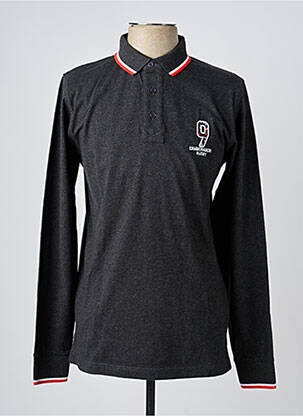 Polo tissage chiné manches longues gris CAMBERABERO homme