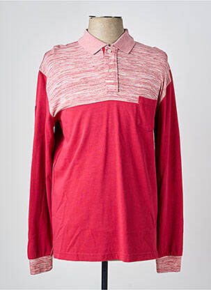 Polo tissage chiné manches longues rouge CAMBERABERO homme