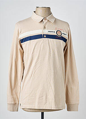 Polo sérigraphie manches longues beige CAMBERABERO homme