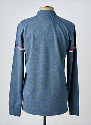 Polo sérigraphie manches longues bleu CAMBERABERO homme
