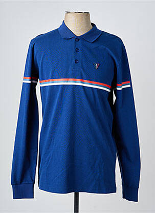 Polo sérigraphie manches longues bleu CAMBERABERO homme