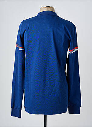 Polo sérigraphie manches longues bleu CAMBERABERO homme