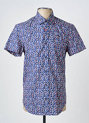 Chemise manches courtes coupe cintrée bleu CAMBERABERO homme