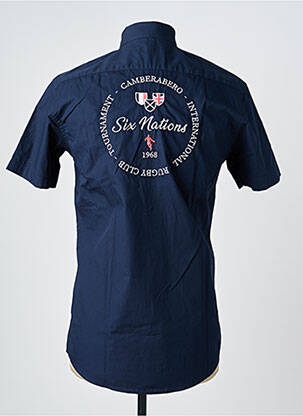 Chemise manches courtes coupe cintrée bleu CAMBERABERO homme