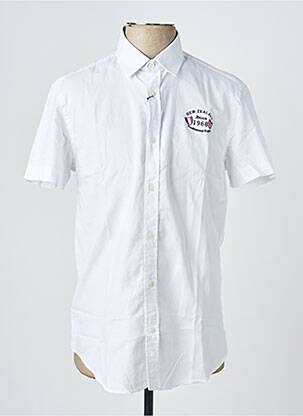 Chemise manches courtes coupe cintrée blanc CAMBERABERO homme