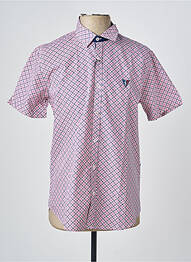 Chemise manches courtes coupe cintrée rose CAMBERABERO homme