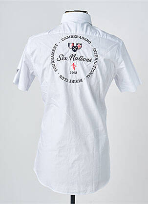 Chemise manches courtes coupe cintrée blanc CAMBERABERO homme