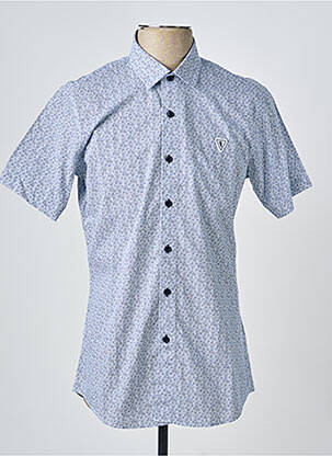 Chemise manches courtes coupe cintrée bleu CAMBERABERO homme