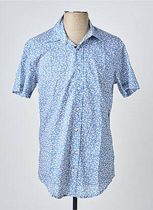 Chemise manches courtes coupe cintrée bleu CAMBERABERO homme
