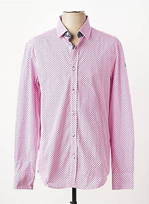 Chemise manches longues imprimé fantaisie rose CAMBERABERO homme
