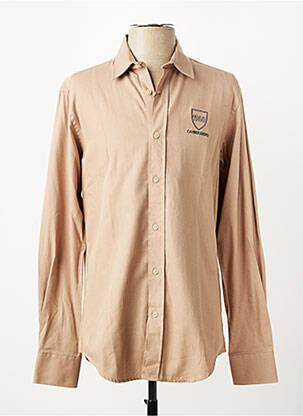 Chemise manches longues poignets boutonnés marron CAMBERABERO homme