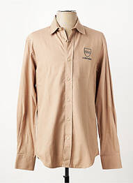 Chemise manches longues poignets boutonnés marron CAMBERABERO homme
