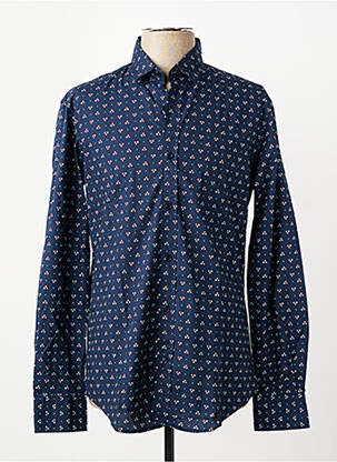 Chemise manches longues poignets boutonnés bleu CAMBERABERO homme