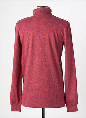 Polo tissage chiné manches longues rouge CAMBERABERO homme