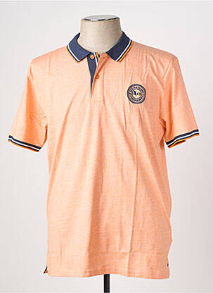 Polo tissage chiné manches courtes orange CAMBERABERO homme
