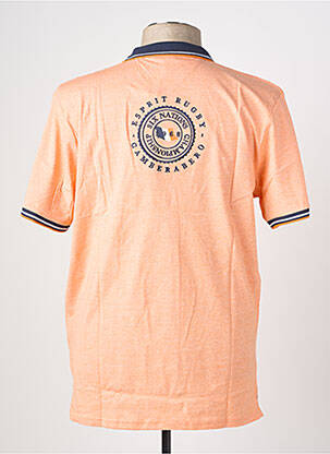 Polo tissage chiné manches courtes orange CAMBERABERO homme