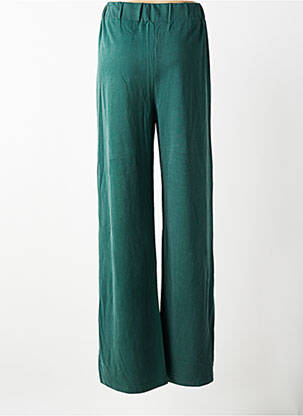 Pantalon large tissage crêpe taille haute vert TIFFOSI femme