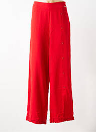 Pantalon large fermeture zip latéral taille normale rouge MALOKA femme