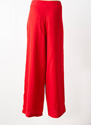 Pantalon large fermeture zip latéral taille normale rouge MALOKA femme