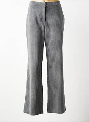 Pantalon flare fermeture zippée sous rabat avec crochet taille normale gris TIFFOSI femme