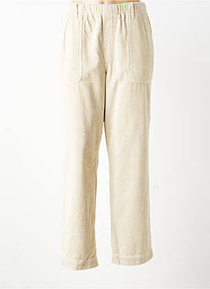 Pantalon droit stretch taille normale beige KANOPE femme