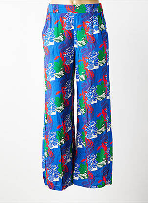 Pantalon large tissage popeline bleu PRINCESSE NOMADE femme
