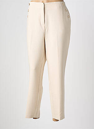 Pantalon droit stretch taille normale beige JULIE GUERLANDE femme