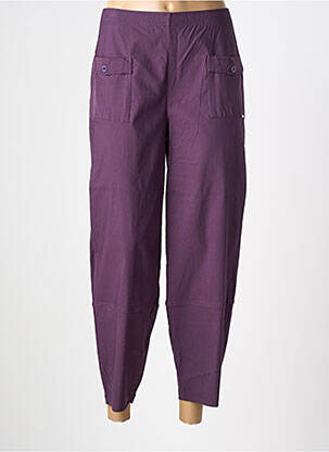 Pantalon 7/8 stretch taille normale violet MALOKA femme