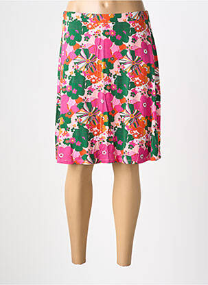 Jupe mi-longue stretch rose PRINCESSE NOMADE femme