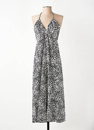 Robe longue tissage popeline fines bretelles noir H&M femme