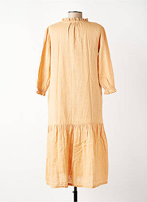 Robe mi-longue manches 3/4 manches 3/4 beige LES PETITS DORÉS femme