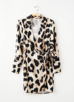 Robe courte manches longues manches longues beige H&M femme