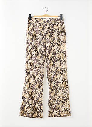 Pantalon droit tissage popeline taille normale beige ZARA femme